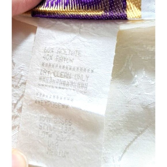 Women's Vintage Ninon De Lenclos Western Top Faux Pearls Rose Demask Ivory 80s L - Picture 6 of 7